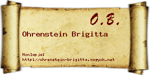 Ohrenstein Brigitta névjegykártya